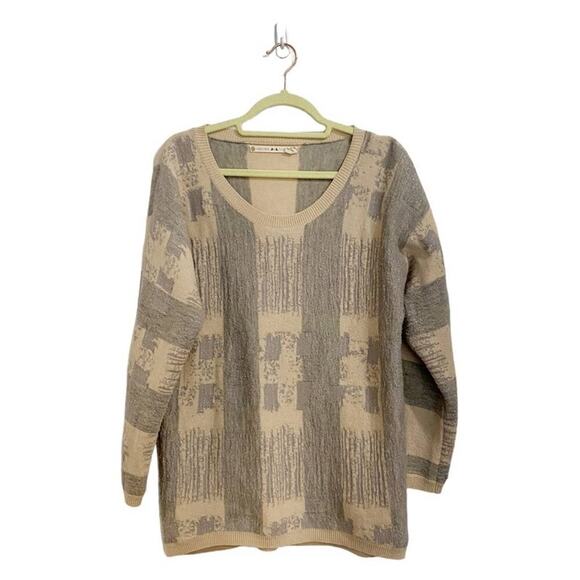 Chelsea & Violet Cream Metallic Long Sleeve Wool Blend Sweater Sz S - Picture 1 of 10